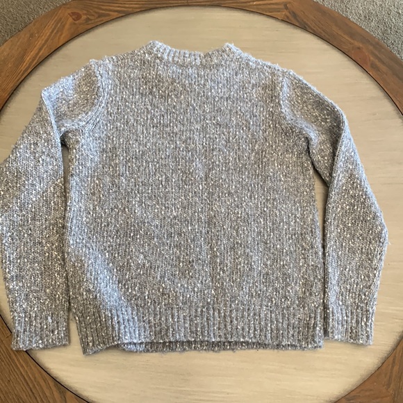 Theory Tweed Alpaca Soft Speckled Crewneck Sweater Heather Grey Sz S - Picture 7 of 7